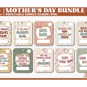 Paquete de tarjetas de dinero para el Día de la Madre, tarjeta del Día de la Madre feliz, PNG del Día de la Madre, tarjeta de dinero para mamá, tarjeta de dinero imprimible