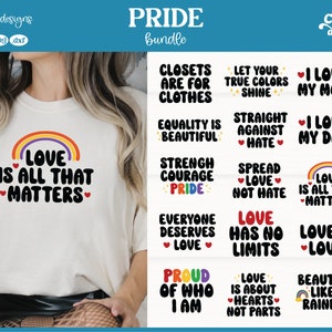 Bundle SVG Fierté, Bundle SVG du mois de la fierté, svg LGBTQ, dessins de sublimation de fierté, svg de la fierté gaie, svg chemise de la fierté gaie, fichier coupé pour Cricut