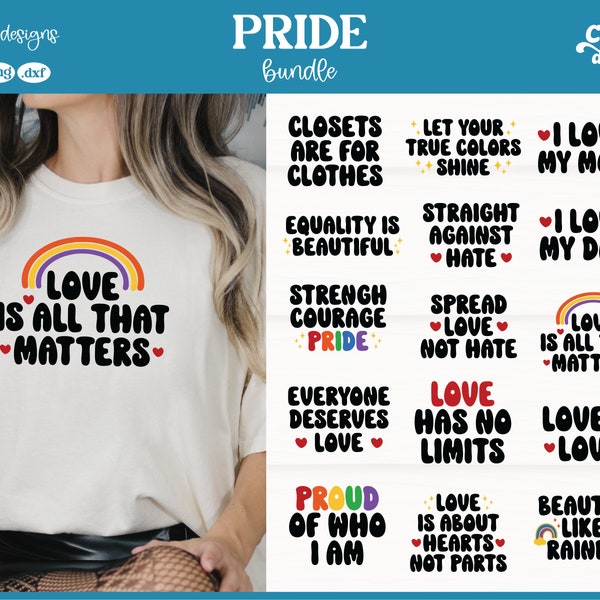 Pride SVG Bundle, Pride Month SVG Bundle, LGBTQ svg, pride sublimation designs, gay pride svg,  gay pride shirt svg, Cut File for Cricut