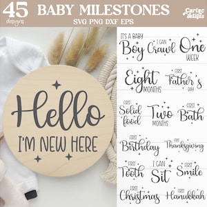 Bébé jalons SVG, svg d'étape mensuelle bébé, motifs sublimation bébé, bébé svg fichiers coupés pour Cricut