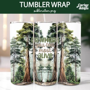 Camping Tumbler Wrap Sublimation, 20oz Skinny Tumbler Sublimation, Travel Tumbler Wrap, Adventure Tumbler Wrap, Mountains Tumbler Wrap