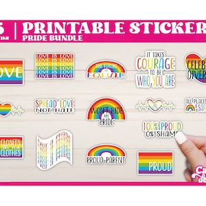 Pride Stickers Bundle | Gay Pride druckbare Aufkleber | Digitaler Download