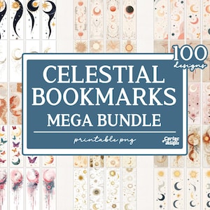 Celestial bladwijzers, zon bladwijzers, maan bladwijzers, afdrukbare bladwijzers, sterrenbeeld bladwijzers, astrologie bladwijzers | -- Digitale download -- |