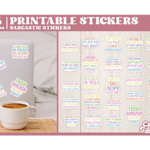 Sarcastic Printable Stickers | Funny Printable Stickers | Print and Cut stickers bundle | Vol6 -- Digital Download --