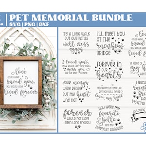 Dog Memorial SVG, Cat Memorial SVG, Pet Memorial Bundle, Miss you svg, Meet you in Heaven svg, rainbow bridge svg, Cut File for Cricut