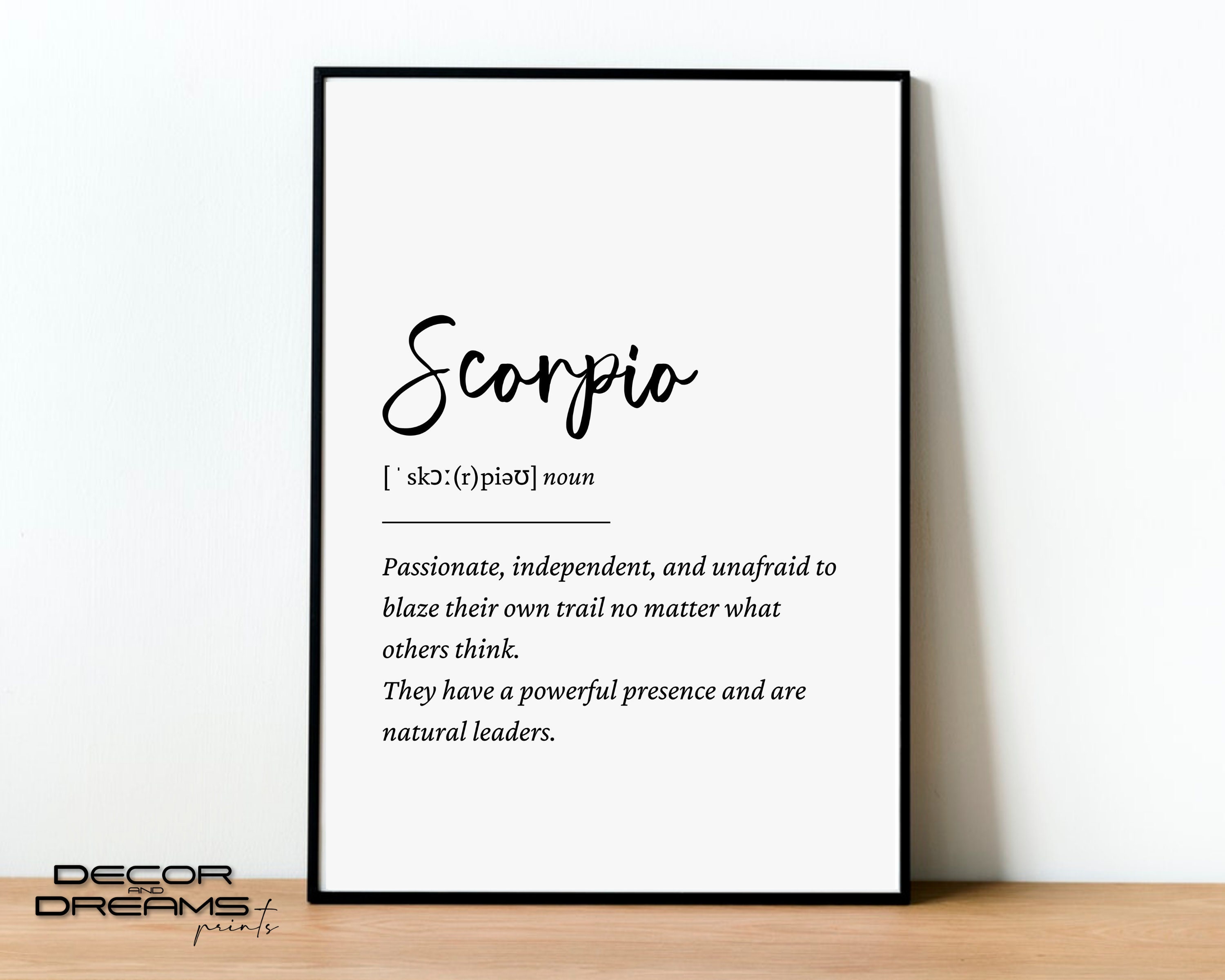 Scorpio Definition Print Scorpio Print Astrology Wall Art Etsy Australia