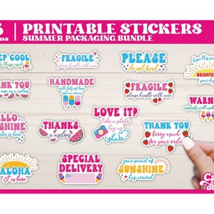 Sommer Sticker Bundle | Sommer Verpackung Aufkleber | Sommer PNG Aufkleber zum Ausdrucken und Schneiden | -- Digital Download --