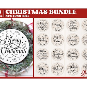 Christmas Round Sign Bundle | Christmas SVG Bundle | Vol 7 | -- Digital Download --