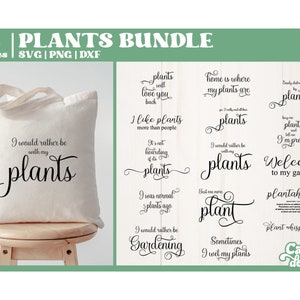 Grappige plant SVG-bundel | SVG-bundel plantenliefhebber | Grappige plantensublimatie, png-bestand |  Snijbestanden voor snijmachines | -- Digitale download -