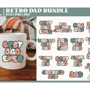 Papa SVG Bundle | Retro Dad SVG Bundle | Vatertags-Svg-Bundle | Vaterdateien für Schneidemaschinen | -- Digital Download --