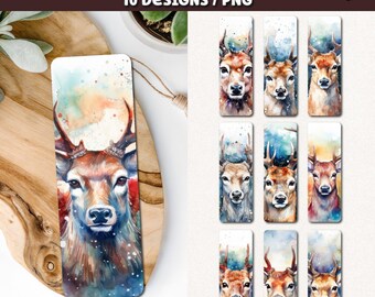 Deer Printable Bookmarks, Christmas Printable Bookmark (Digital Download)