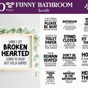 Grappige badkamer-SVG-bundel | Snijmap badkamer | Toilet-SVG | -- Digitale download --