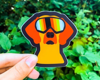 Lab with Ski Goggles Sticker