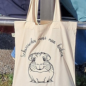 Meerschweinchen Tote Bag, Bestickte Tasche, Tasche mit Meerschweinchen, Geschenkidee für Meerschweinchen Besitzer, Tasche mit Tiermotive,