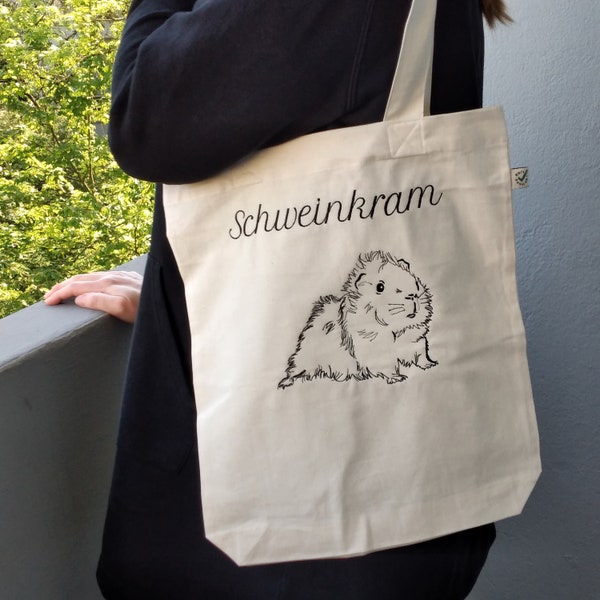 Meerschweinchen Tote Bag, bestickt, Geschenkidee für Meerschweinchenbesitzer, Tierfreunde und Tierärzte