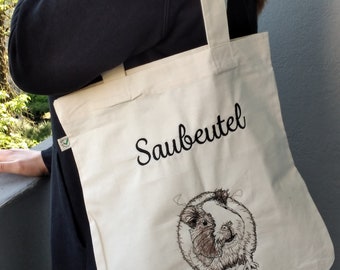 Meerschweinchen Totebag, Bestickter Einkaufsbeutel, Geschenkidee für Meerschweinchenbesitzer, Tierfreunde, Tierärzte