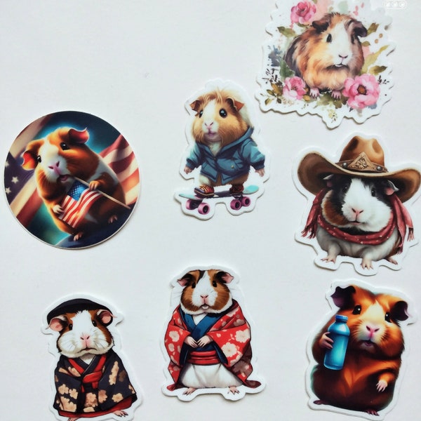 Guinea pig stickers, bundle, for guinea pig owners, animal lovers, veterinarians, teachers as a gift idea