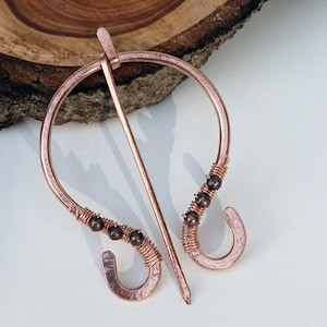 Copper Celtic Style Shawl/Scarf fastener pin - Celtic/Irish/Scottish Kilt or Penannular brooch Shawl pin