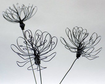 Handmade Everlasting Wire Flower Bouquet. Lovely unique gift. Add chic luxury to a corner of your home. Made to order - quantities available