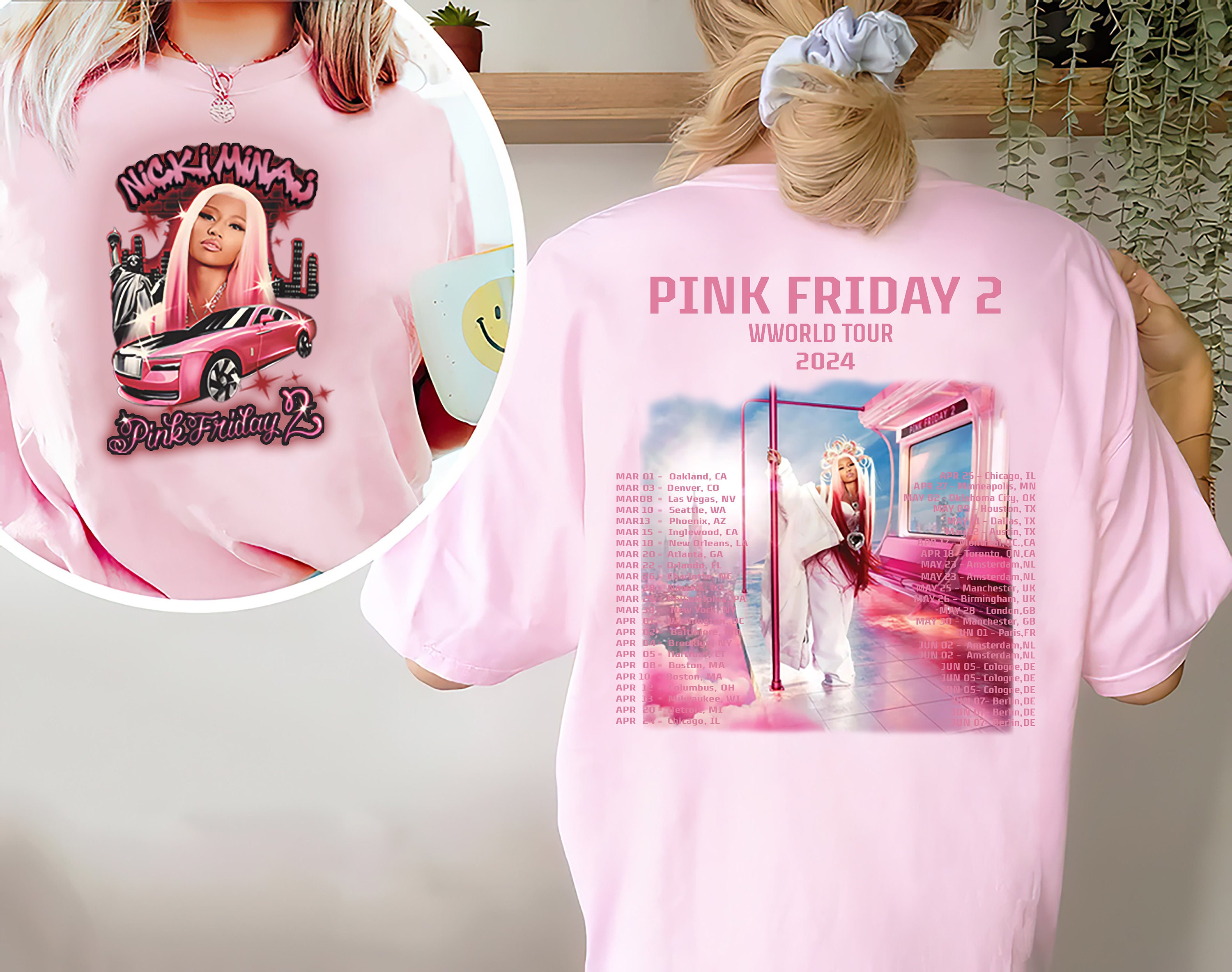 Vintage Nicki Minaj Pink Friday 2 Tour Shirt, Retro Nicki Minaj World Shirt