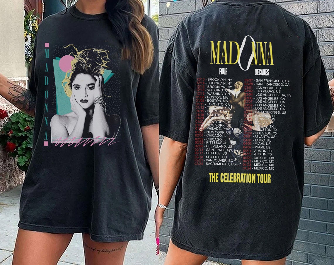 Madonna The Celebration Tour Four Decades Music Tour 2024 Two-Sided Shirt