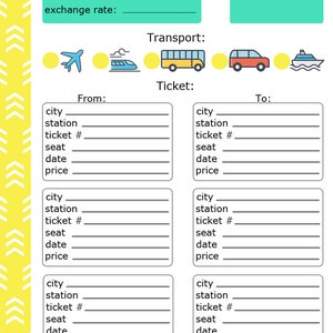 TRAVEL Trip PLANNER Vacation Printable Trip Organizer Daily Itinerary ...