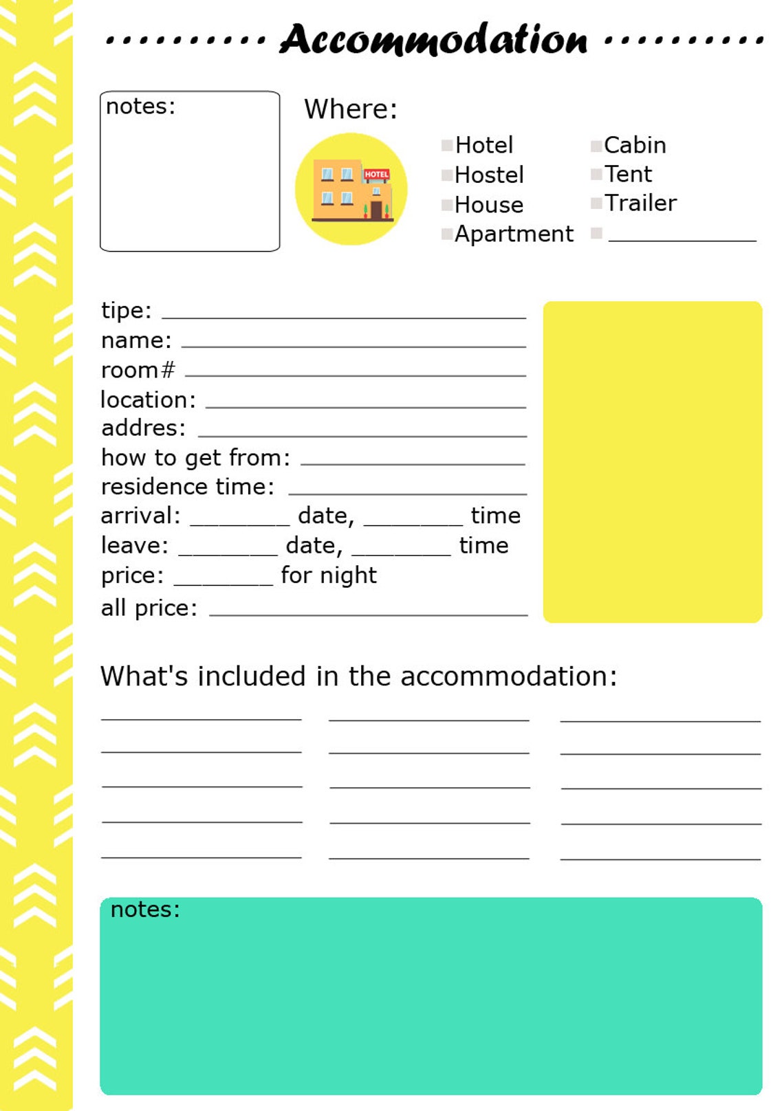 TRAVEL Trip PLANNER Vacation Printable Trip Organizer Daily Itinerary ...