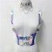 Goth Shiny Laser Transparent PVC Garter Belt Women Sexy Body Cage Harness Belts Crystal Holographic Straps Waist Sculpting Belts 