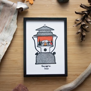 Camping Lantern - Pen and Ink PRINT