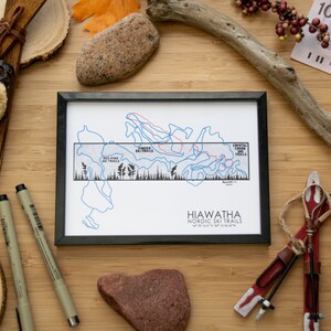 Hiawatha Nordic Ski Loipen Karte - Pen and Ink PRINT