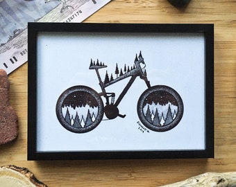 Mountain Bike - Pen and Ink PRINT