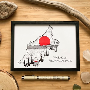 Parque provincial Wabakimi - Impresión a pluma y tinta