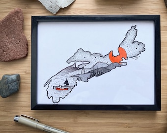 Nova Scotia - Pen and Ink PRINT