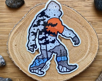 Sasquatch Sticker - Outdoors, Mythical Creature Design