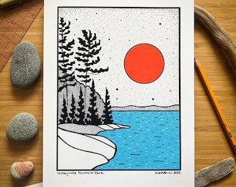 Grundy Lake Provincial Park - Pen and Ink PRINT