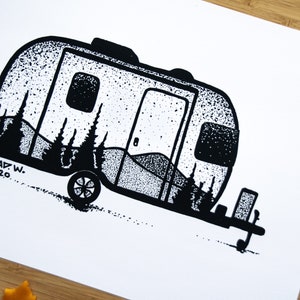 Airstream Trailer Pen And Ink PRINT image 3