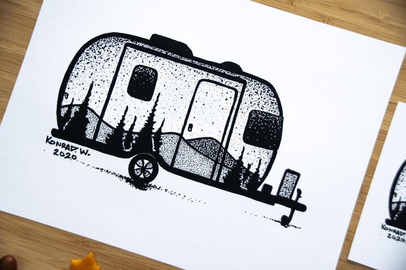 Airstream Trailer Pen And Ink PRINT image 3