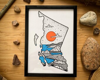 British Columbia - Pen and Ink PRINT - 2024 Version
