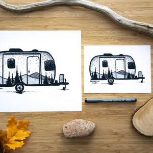 Airstream Trailer Pen And Ink PRINT image 2