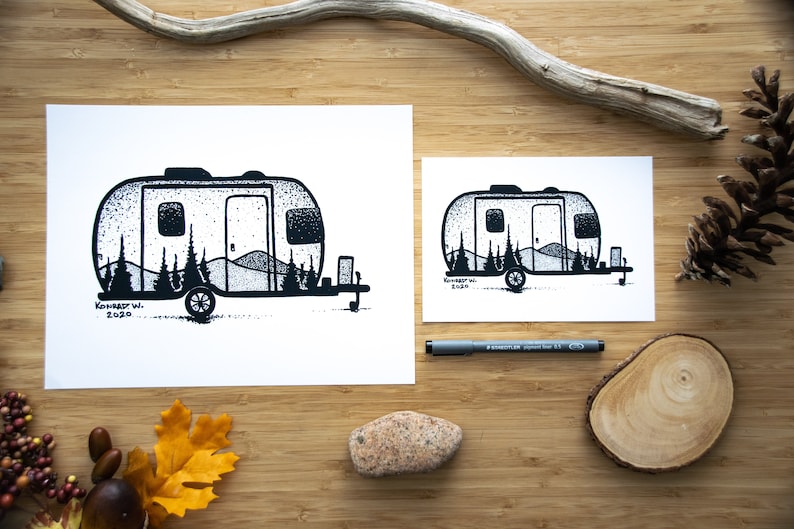 Airstream Trailer Pen And Ink PRINT image 2