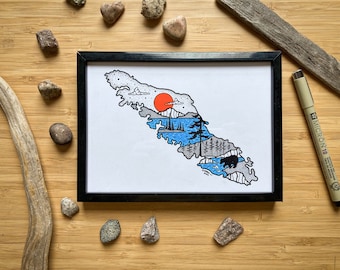 Vancouver Island- Pen and Ink Print