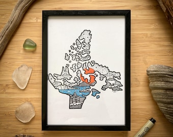 Nunavut Territory - Pen and Ink PRINT