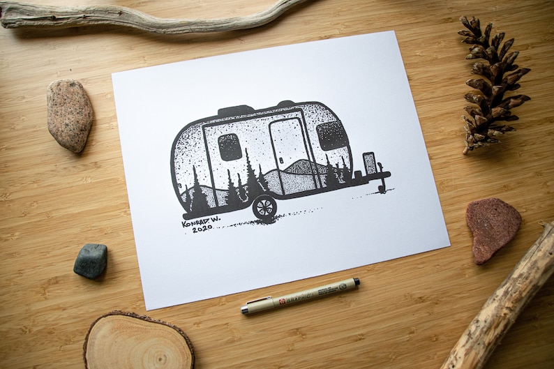 Airstream Trailer Pen And Ink PRINT image 4