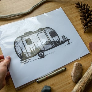 Airstream Trailer Pen And Ink PRINT image 5