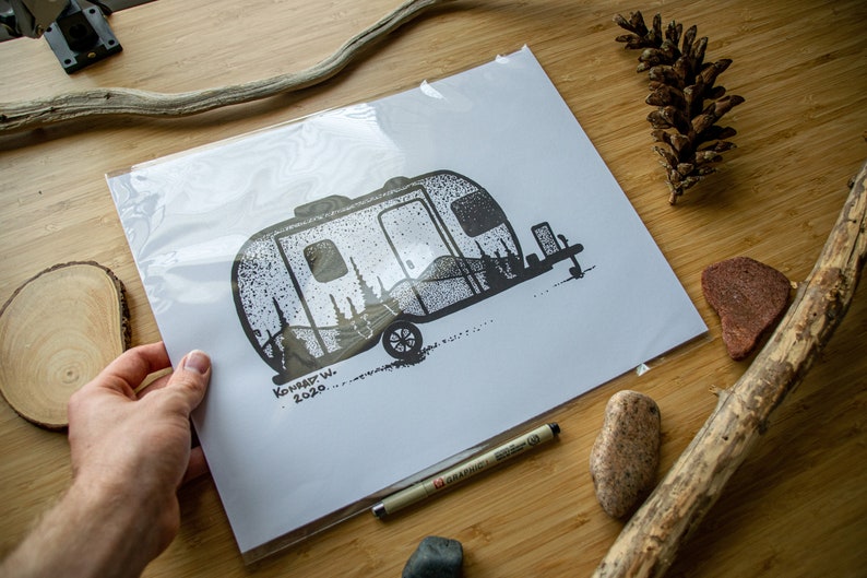 Airstream Trailer Pen And Ink PRINT image 5