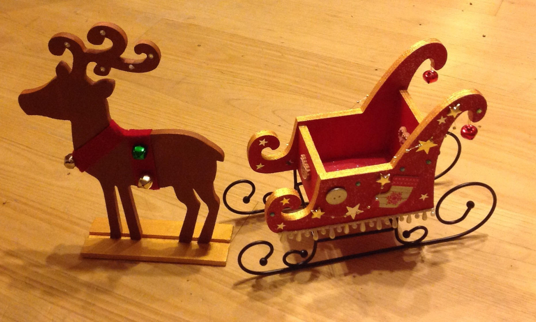 Super traîneau du père noël avec renne décoration en bois | Etsy