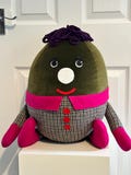 Humpty  Dumpty Green With  Houndstooth Fabric available in three sizes