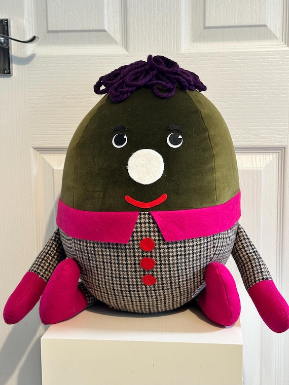 Humpty  Dumpty Green With  Houndstooth Fabric available in three sizes