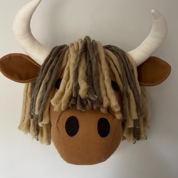Morag The Highland Cow Felt Wall Head