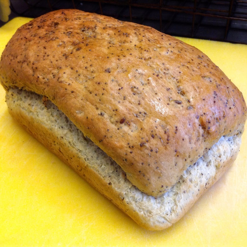 Low Sodium Seed Bread 2 Loaves or 12 Rolls. Made With No Salt. Hearty